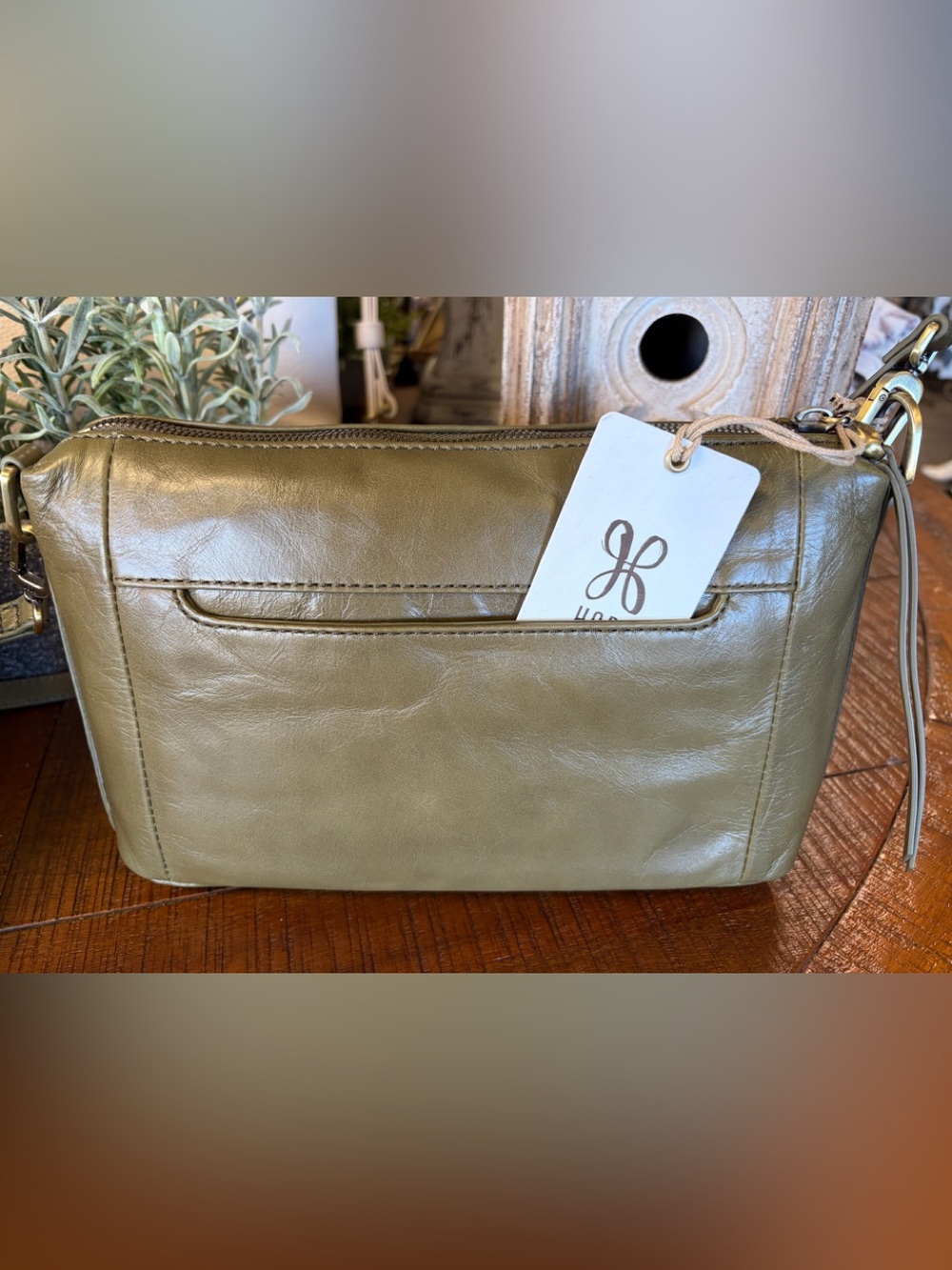 Hobo Olive Veil Leather Darcy Carry- All Crossbody Bag